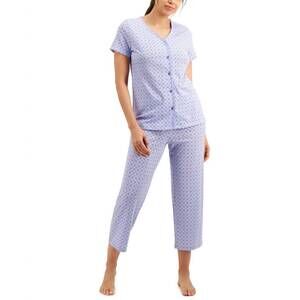 NEW CHARTER CLUB LUXURY printed cotton pajama top in foulard